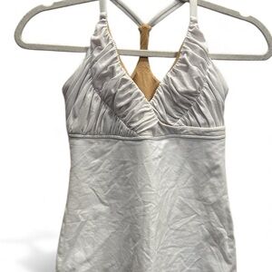 Lululemon Athletica White and Tan Tank Top